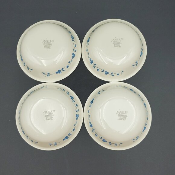 Corelle Blueberry Bouquet Fruit Dessert Berry Bowls Beige Blueberries Sauce Bowl - Picture 4 of 6